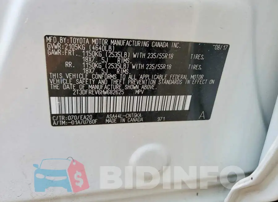 2T3DFREV6HW682625 Photo# 13