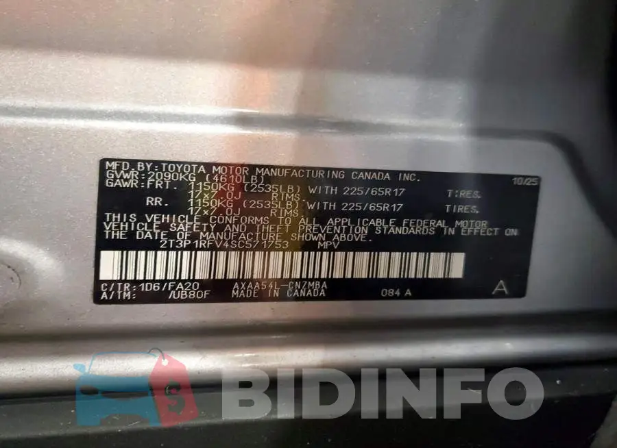 2T3P1RFV4SC571753 Photo# 13