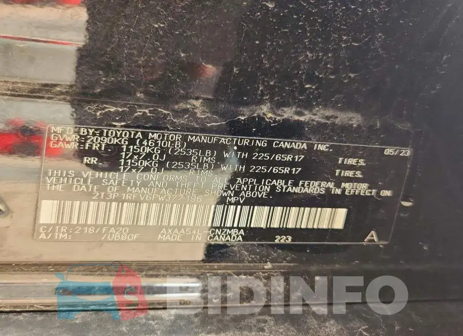 2T3P1RFV6PW377196 Photo# 14