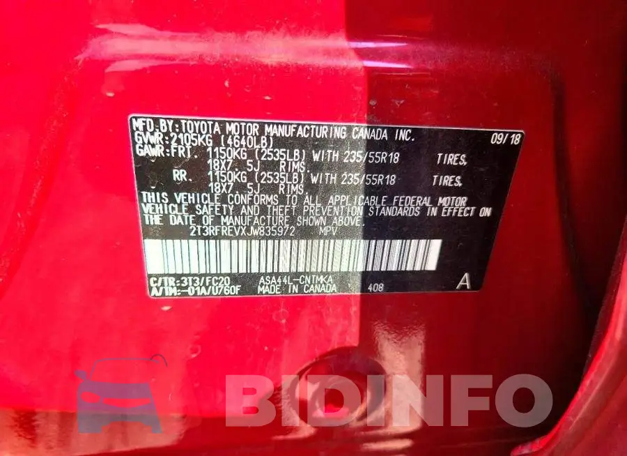 2T3RFREVXJW835972 Photo# 13