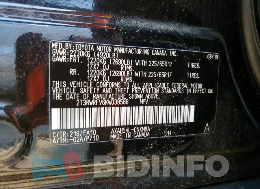 2T3RWRFV6KW038568 Photo# 13