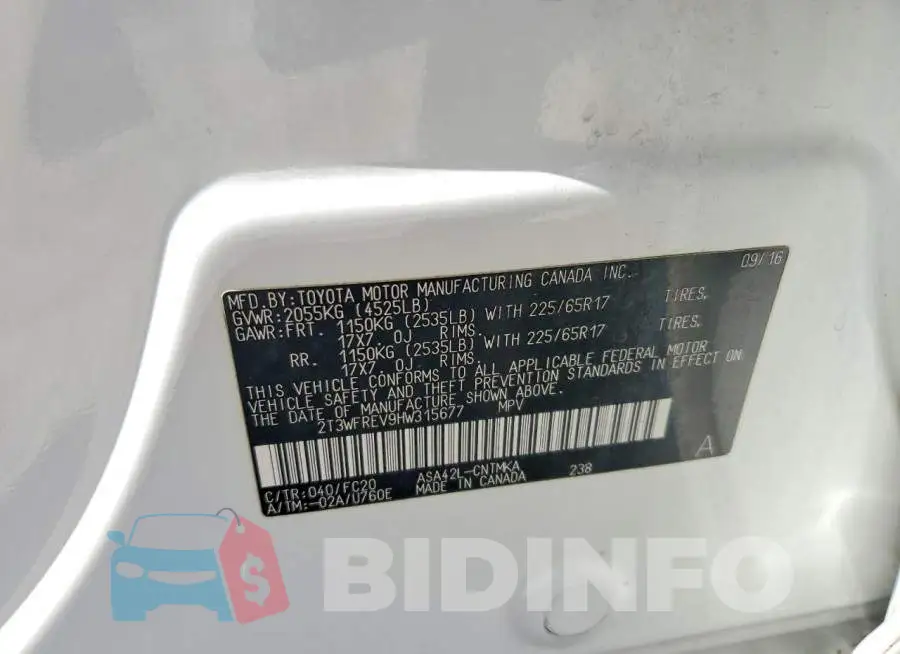 2T3WFREV9HW315677 Photo# 14