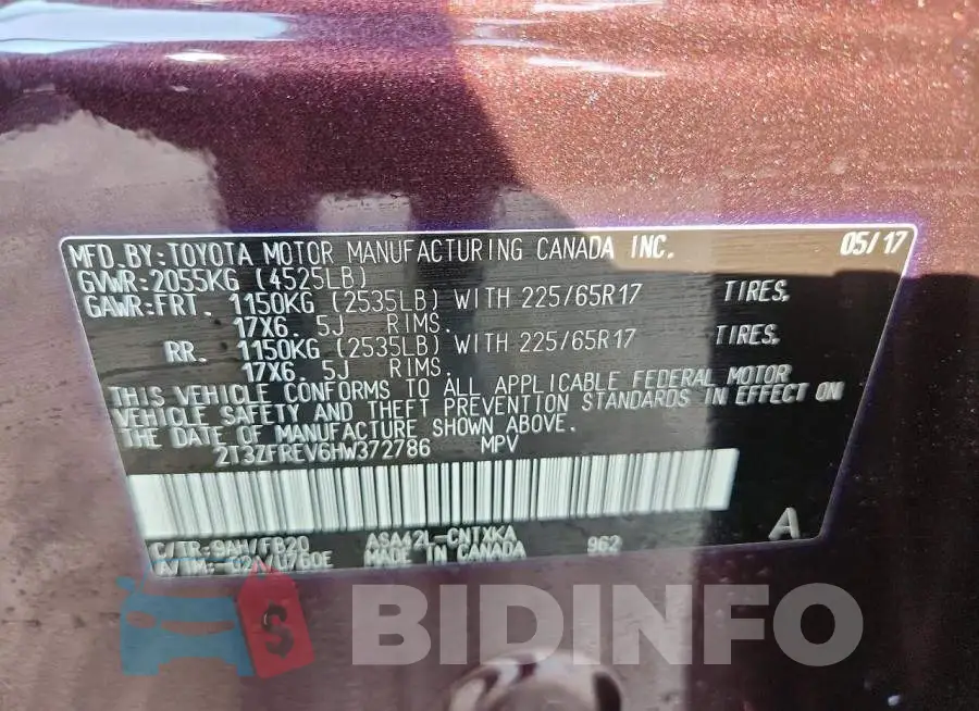 2T3ZFREV6HW372786 Photo# 14