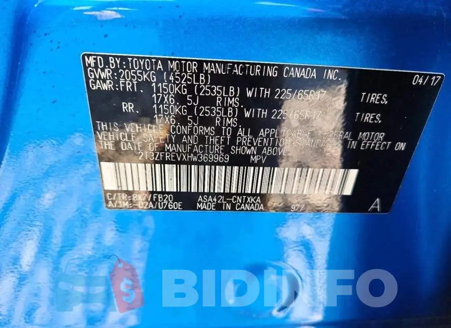 2T3ZFREVXHW369969 Photo# 14