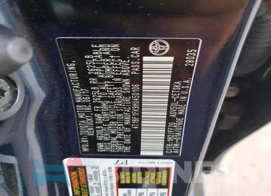 4T1BF1FK9HU450106 Photo# 12