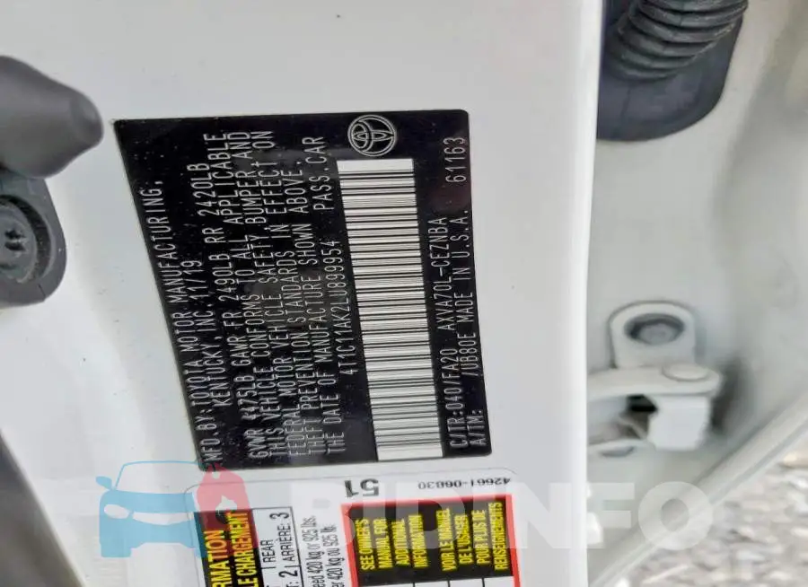 4T1C11AK2LU899954 Photo# 12