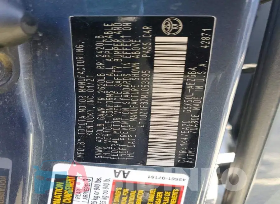 4T1JZ1FB7MU063695 Photo# 12