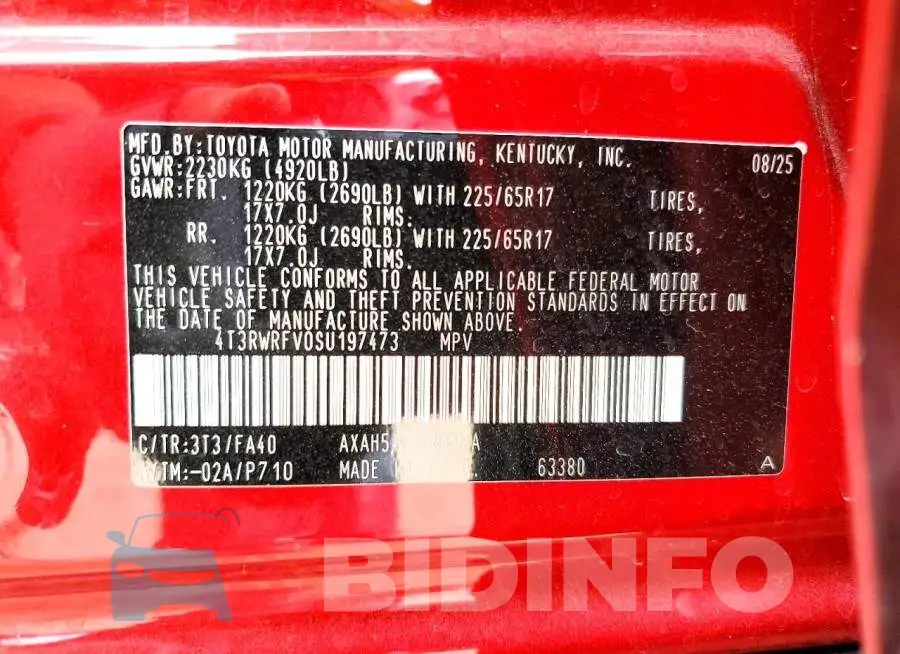 4T3RWRFV0SU197473 Photo# 13