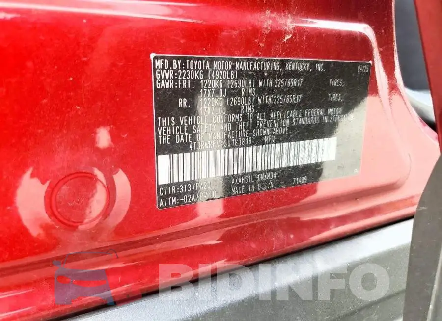 4T3RWRFV4SU183818 Photo# 12