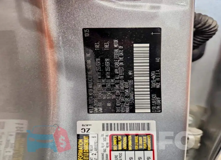 5TDAAAB57TS111095 Photo# 13