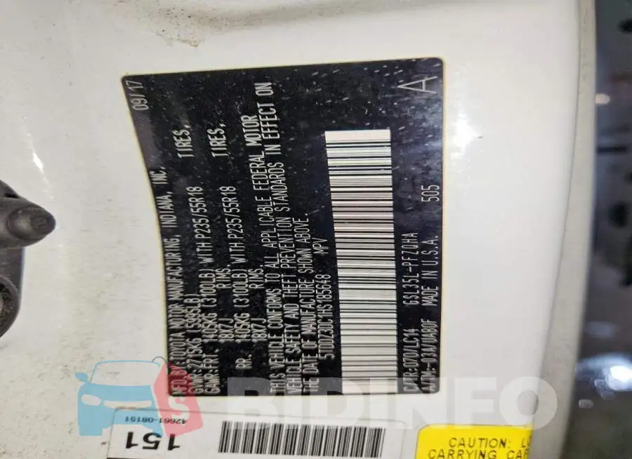 5TDDZ3DC1HS185648 Photo# 14