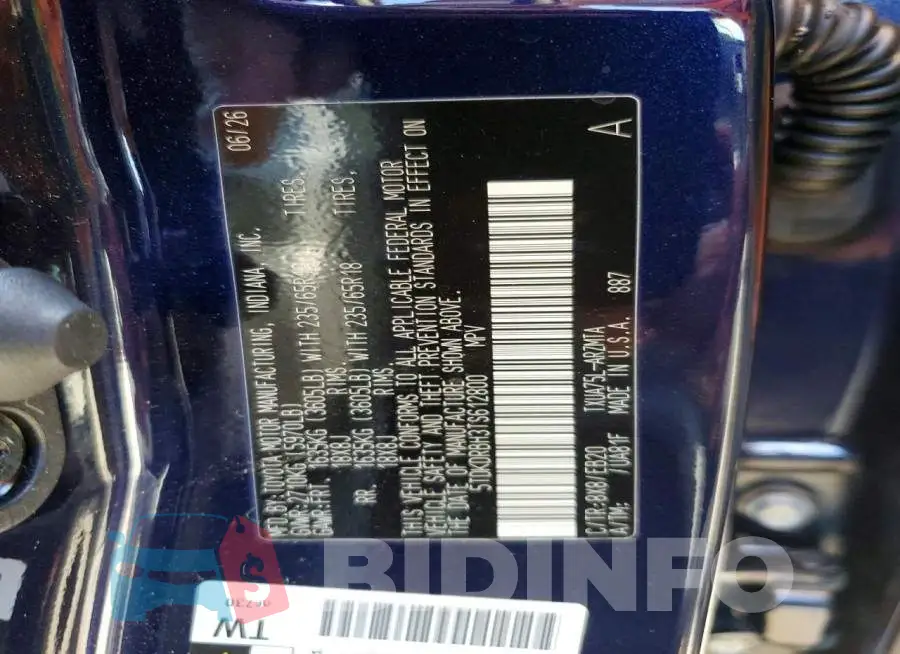 5TDKDRBH3TS612800 Photo# 13