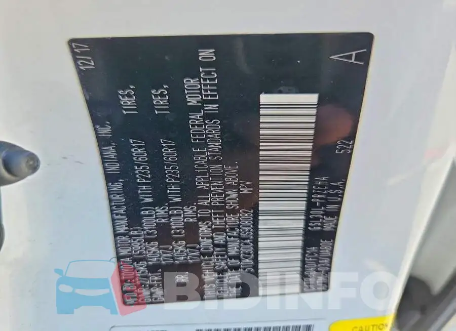 5TDKZ3DC4JS908082 Photo# 13