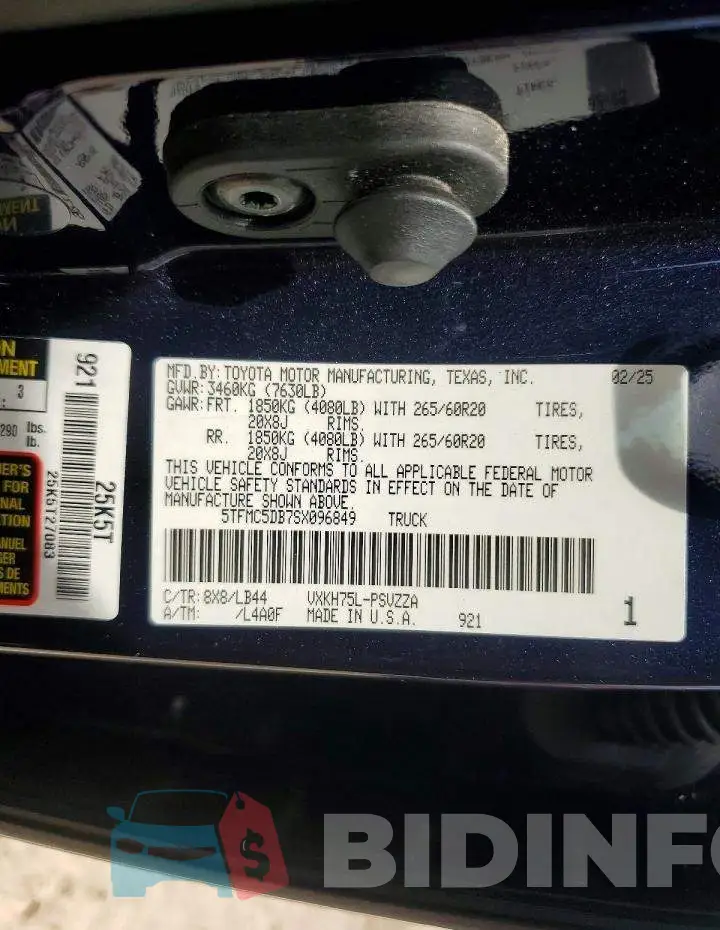 5TFMC5DB7SX096849 Photo# 12