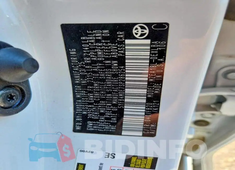 5YFB4MDE7SP286254 Photo# 13