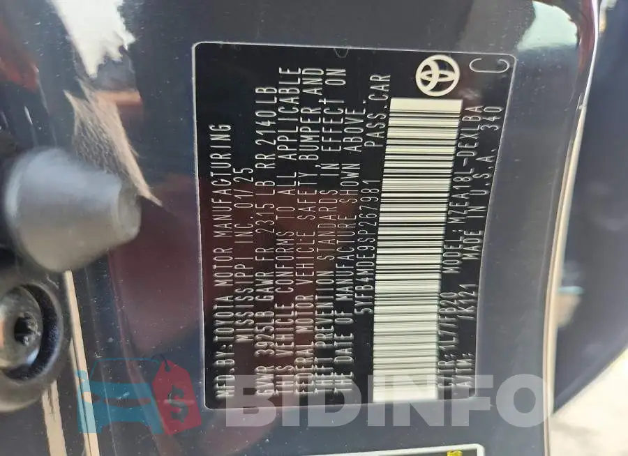 5YFB4MDE9SP267981 Photo# 13