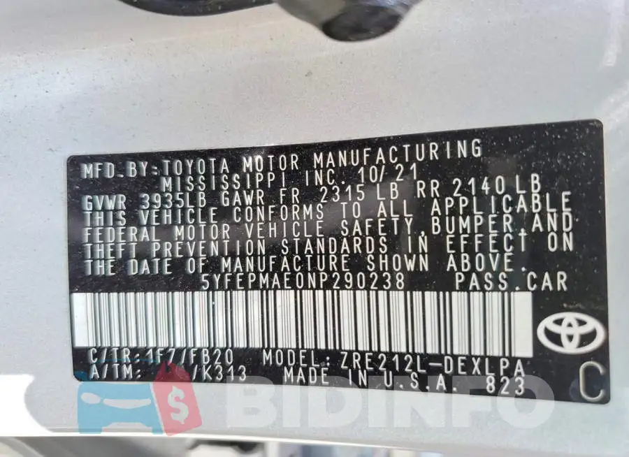 5YFEPMAE0NP290238 Photo# 12