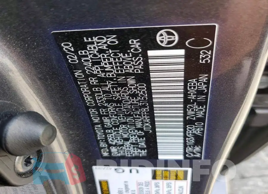 JTDKARFP8L3152500 Photo# 12