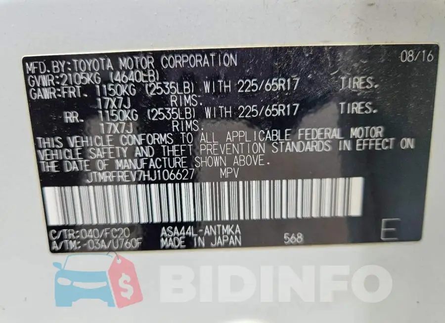 JTMRFREV7HJ106627 Photo# 13