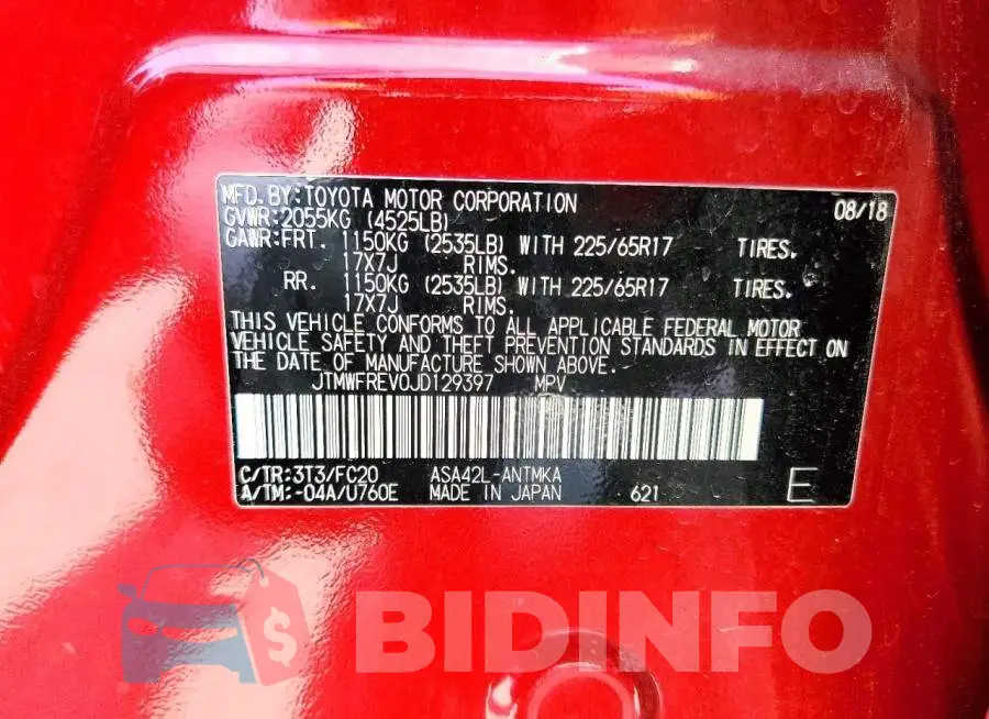 JTMWFREV0JD129397 Photo# 13
