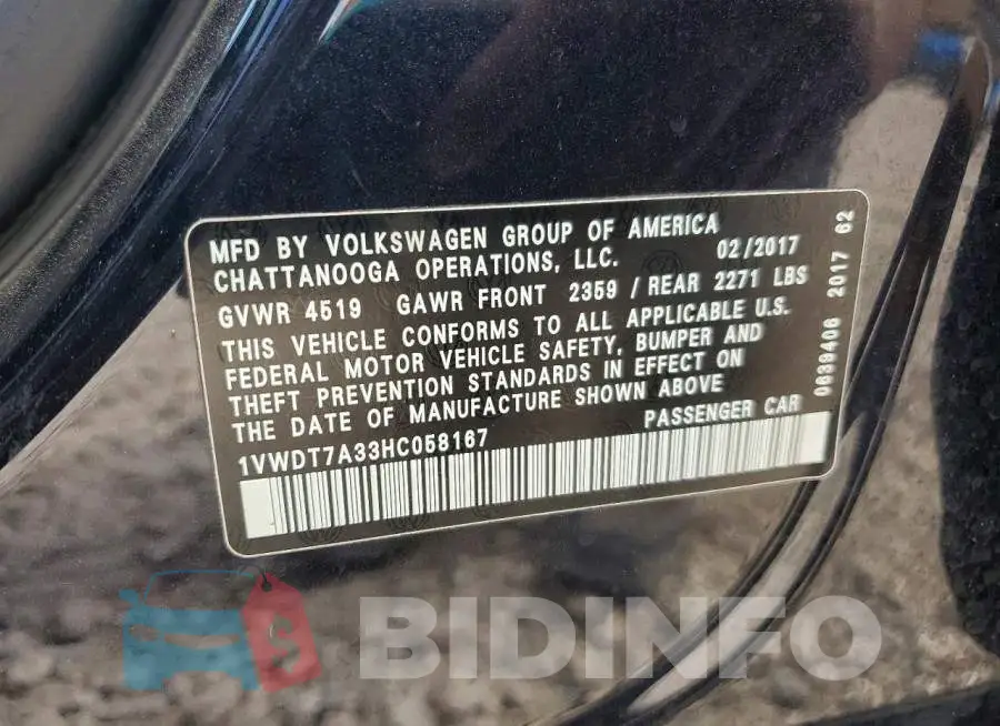 1VWDT7A33HC058167 Photo# 12