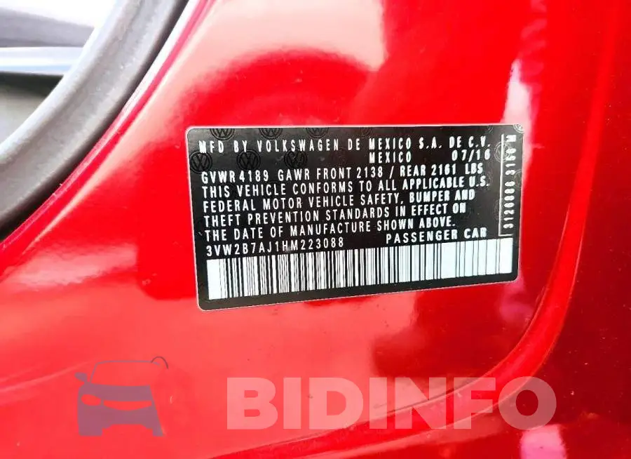 3VW2B7AJ1HM223088 Photo# 12
