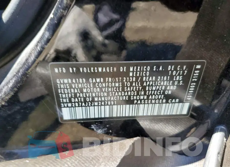 3VW2B7AJ2JM247891 Photo# 12