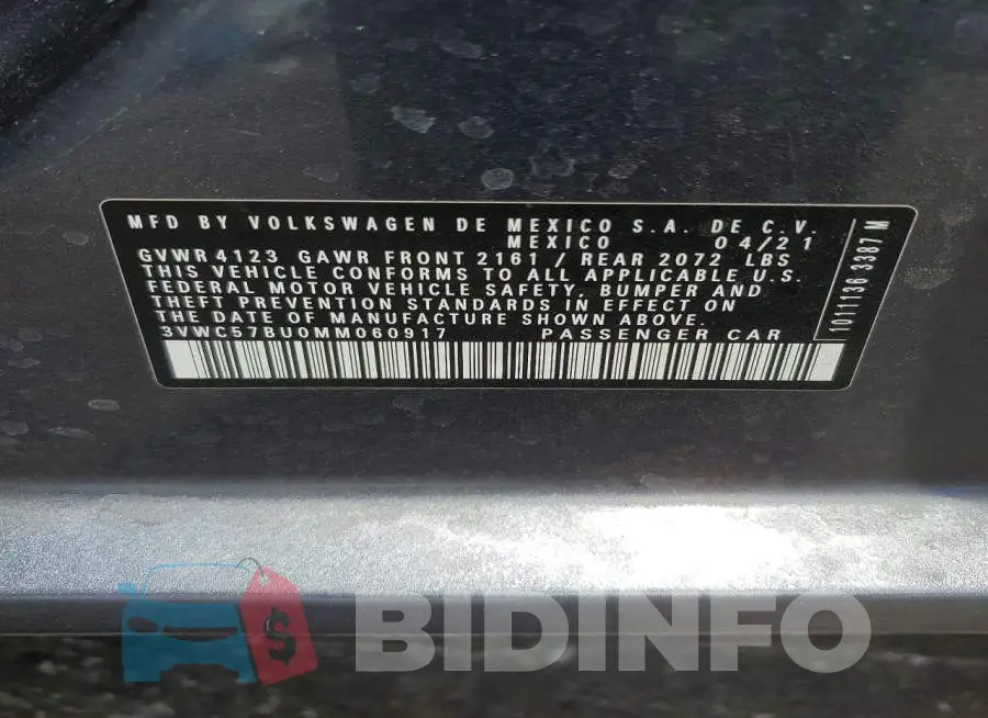 3VWC57BU0MM060917 Photo# 12