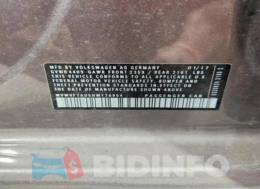 WVWVF7AU5HW176954 Photo# 13