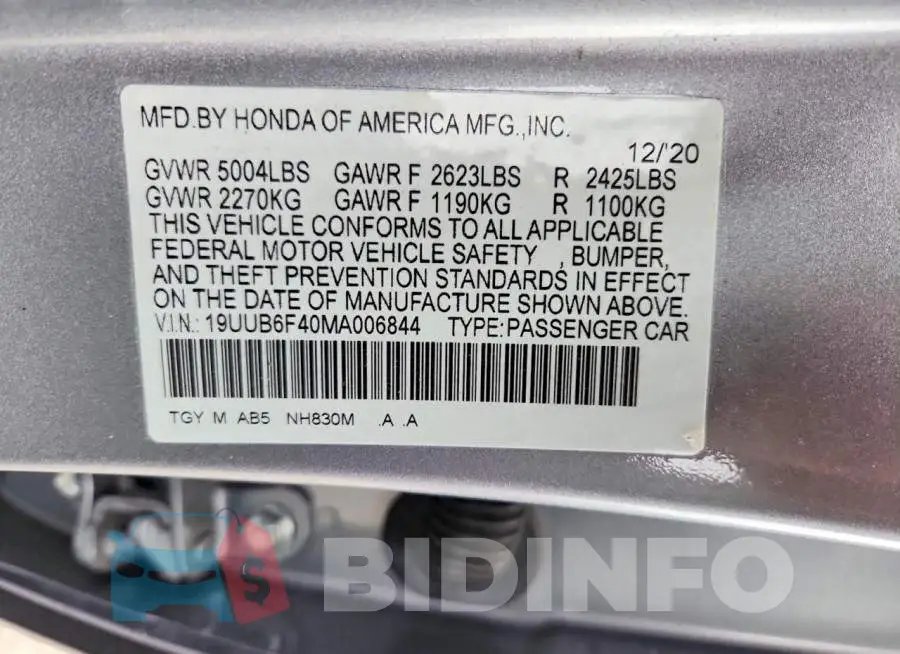 19UUB6F40MA006844 Photo# 13