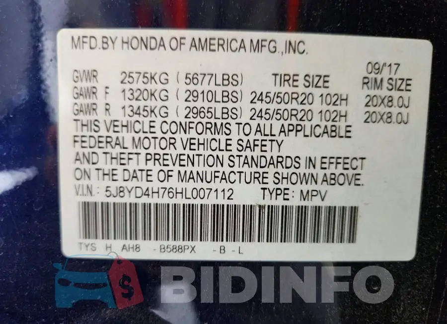 5J8YD4H76HL007112 Photo# 13