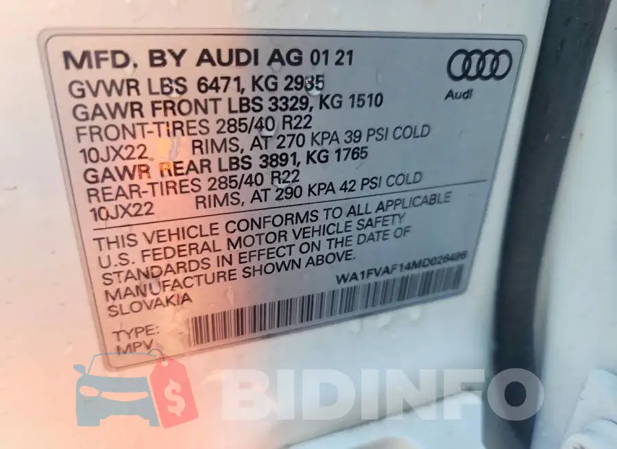 WA1FVAF14MD026496 Photo# 13