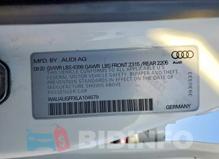 WAUAUGFFXLA104679 Photo# 12