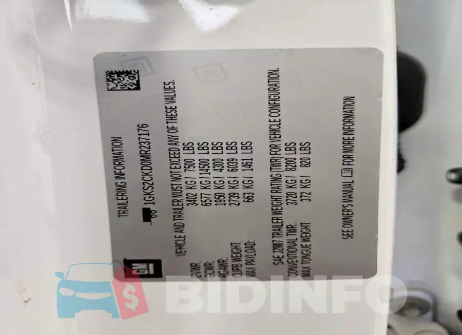 1GKS2CKD0MR237176 Photo# 12
