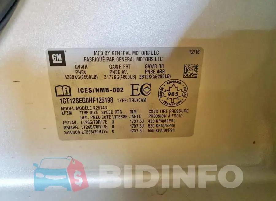 1GT12SEG0HF125198 Photo# 12