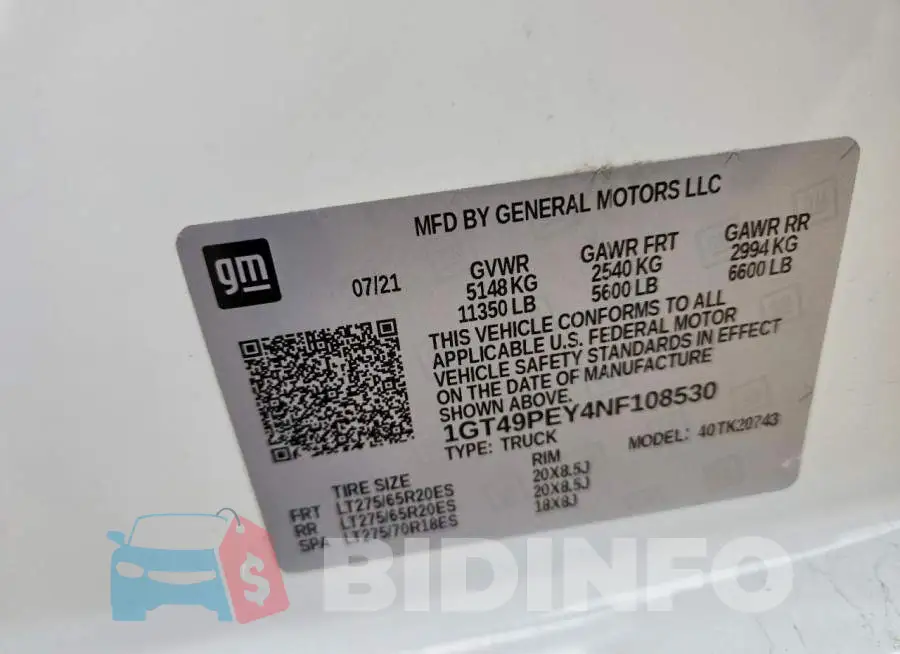 1GT49PEY4NF108530 Photo# 12