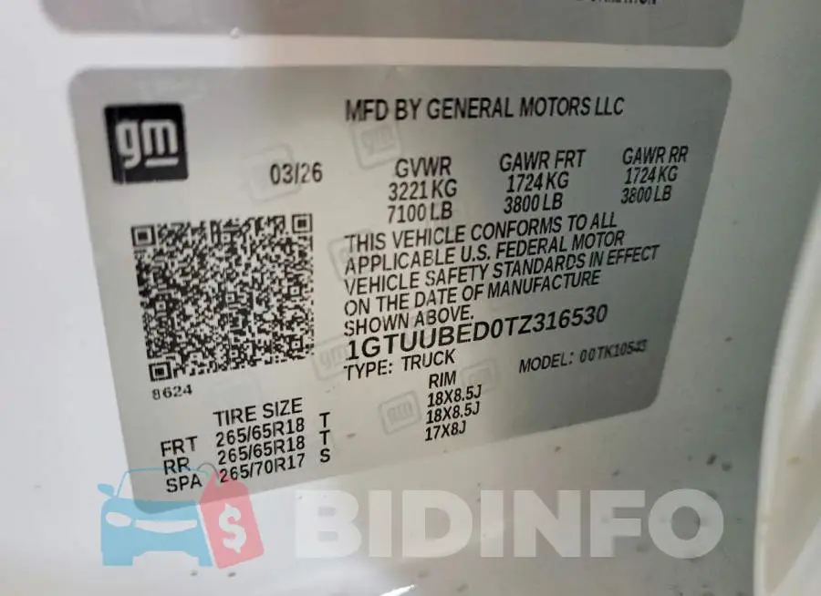 1GTUUBED0TZ316530 Photo# 13