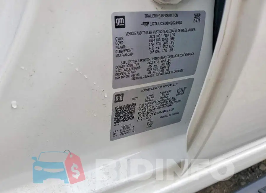 1GTUUCED9NZ624918 Photo# 12