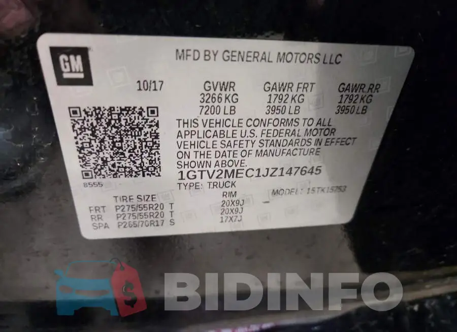 1GTV2MEC1JZ147645 Photo# 12
