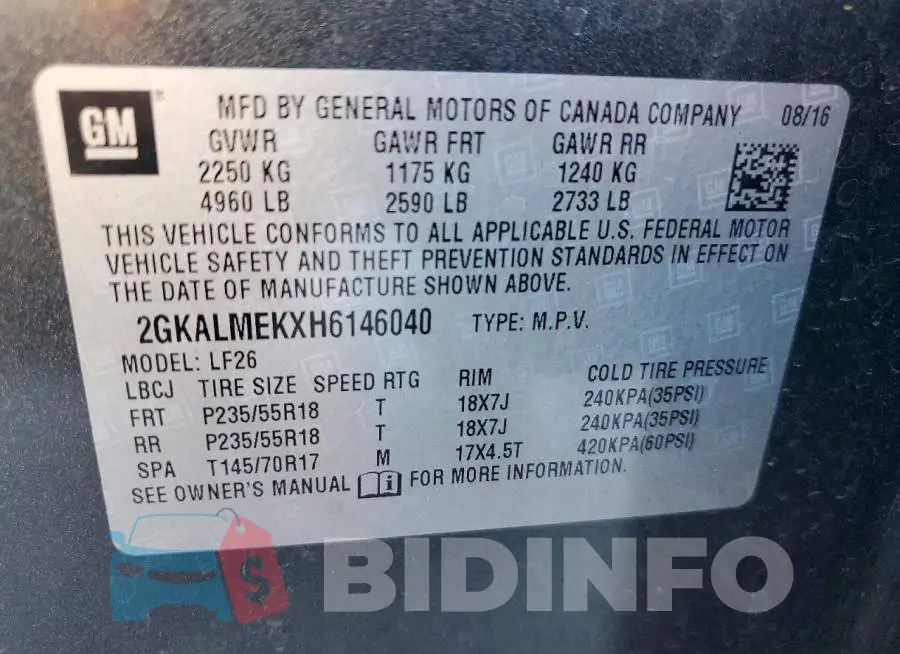 2GKALMEKXH6146040 Photo# 13