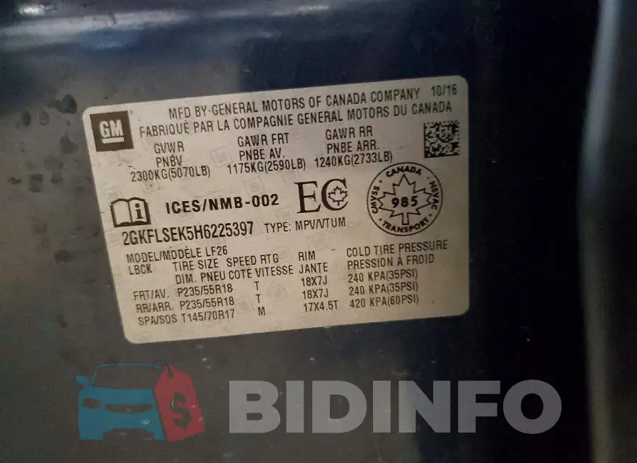 2GKFLSEK5H6225397 Photo# 12