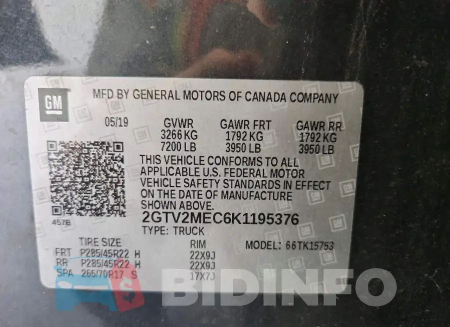 2GTV2MEC6K1195376 Photo# 13