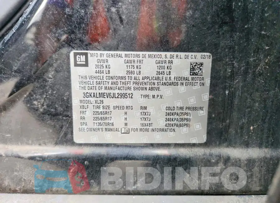 3GKALMEV6JL299512 Photo# 13