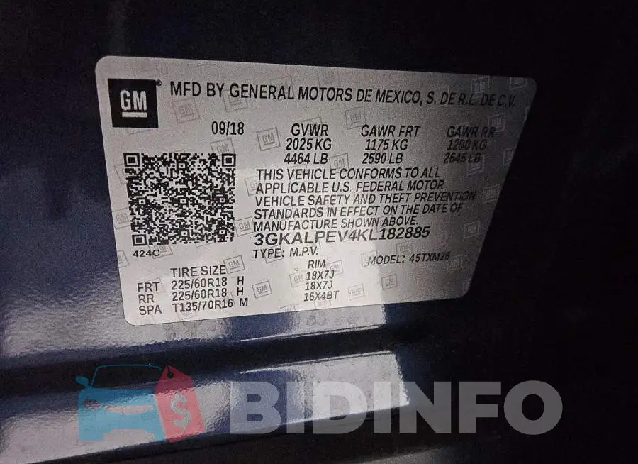 3GKALPEV4KL182885 Photo# 13