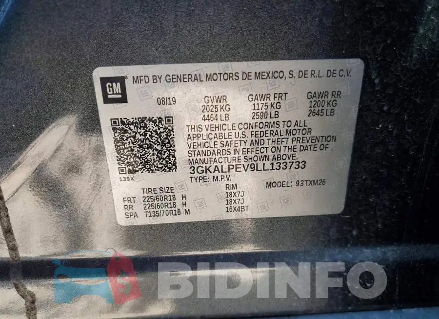 3GKALPEV9LL133733 Photo# 14