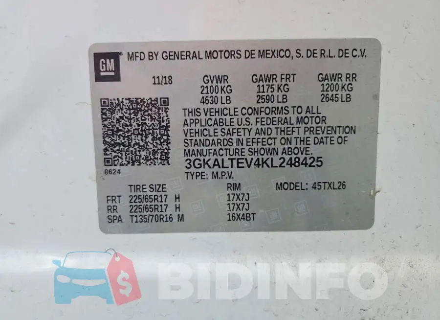 3GKALTEV4KL248425 Photo# 13