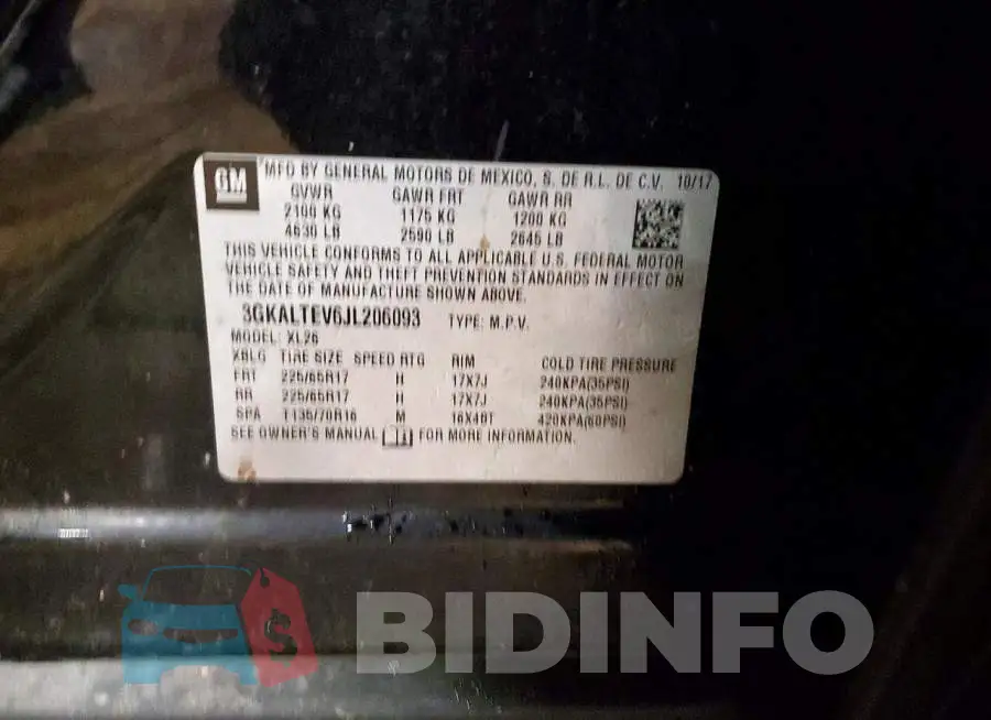 3GKALTEV6JL206093 Photo# 14
