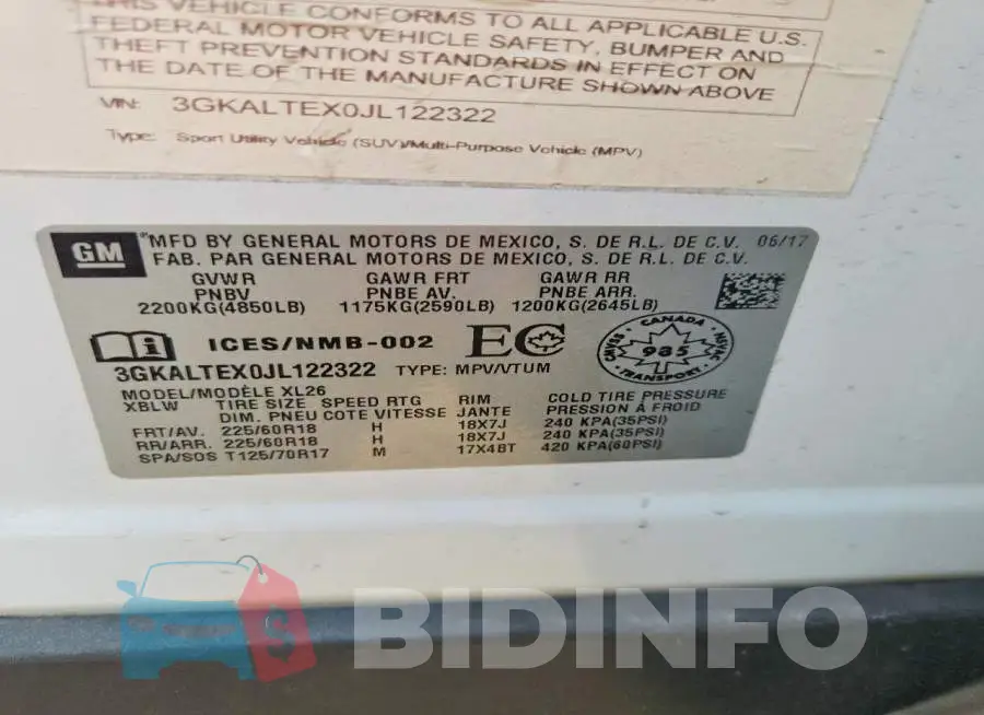 3GKALTEX0JL122322 Photo# 13
