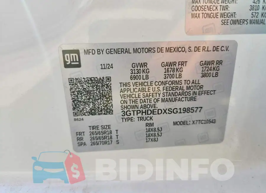 3GTPHDEDXSG198577 Photo# 13