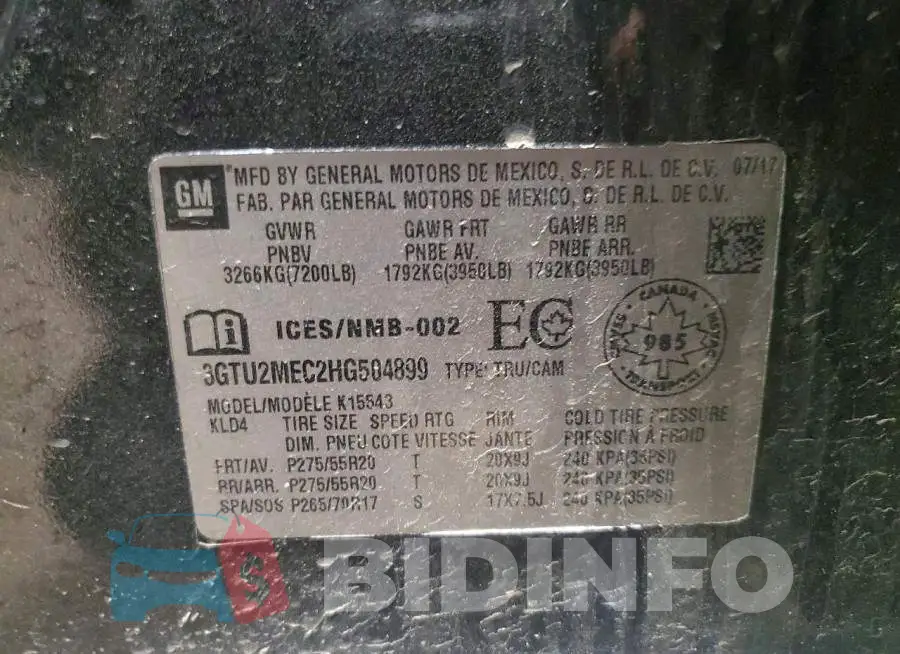3GTU2MEC2HG504899 Photo# 12